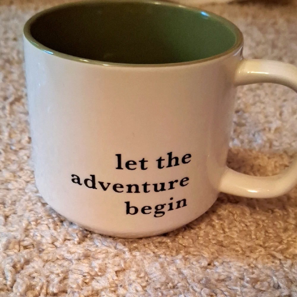 Inspirational White Mug with Green Interior